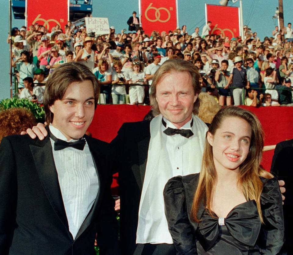 Angelina Jolie and brother James Haven with dad Jon Voight