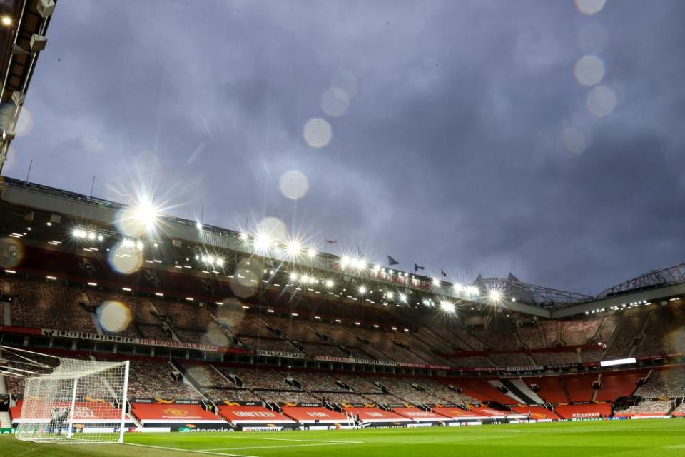 The Manchester United squad in action at Old Trafford