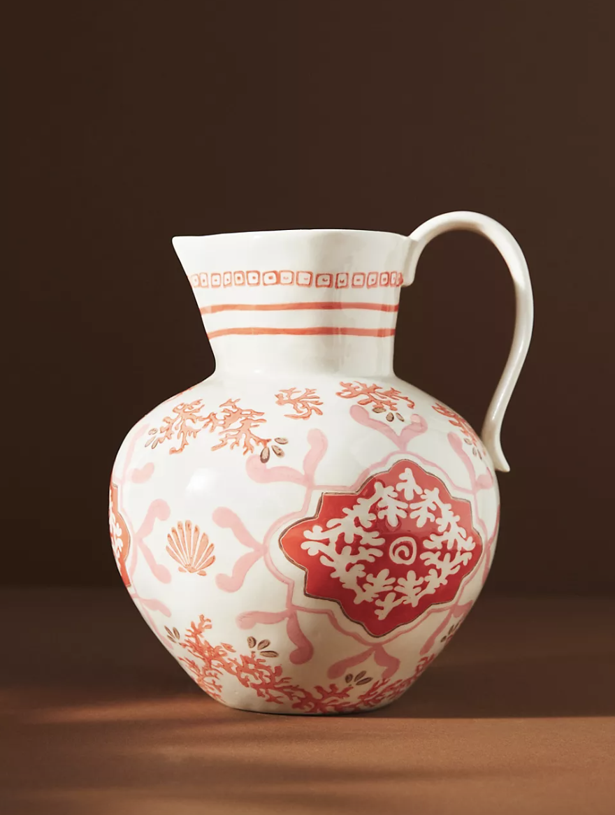 Agata Large Pitcher in white, pink and red (photo via Anthropologie)