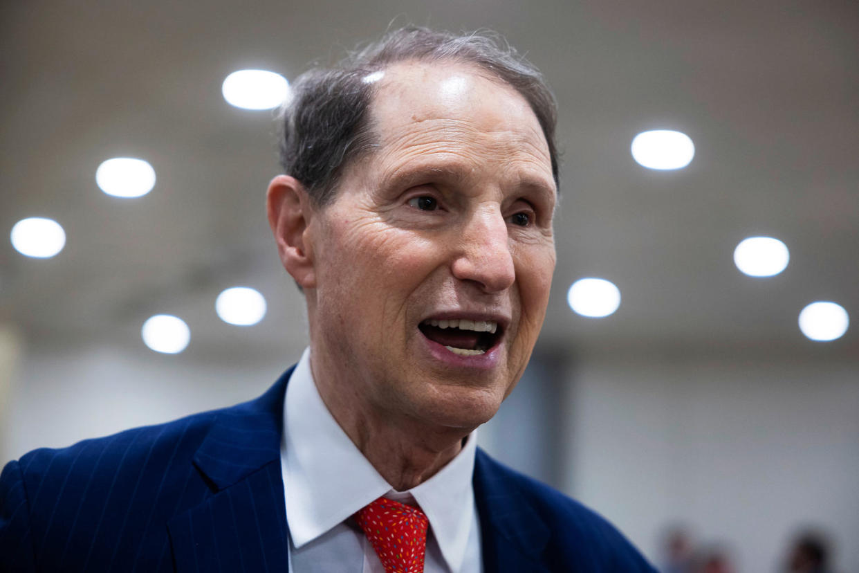 Ron Wyden speaks with reporters (Francis Chung / E&E News/POLITICO via AP Images)
