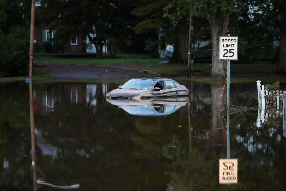 Flooded streets are seen in the Town of Bound Brook in New Jersey on September 2, 2021. The death toll from the remnants of Hurricane Ida rose to 45 Thursday after the region was hit by record rains and dangerous floods. (Photo: Tayfun Coskun/Anadolu Agency via Getty Images)