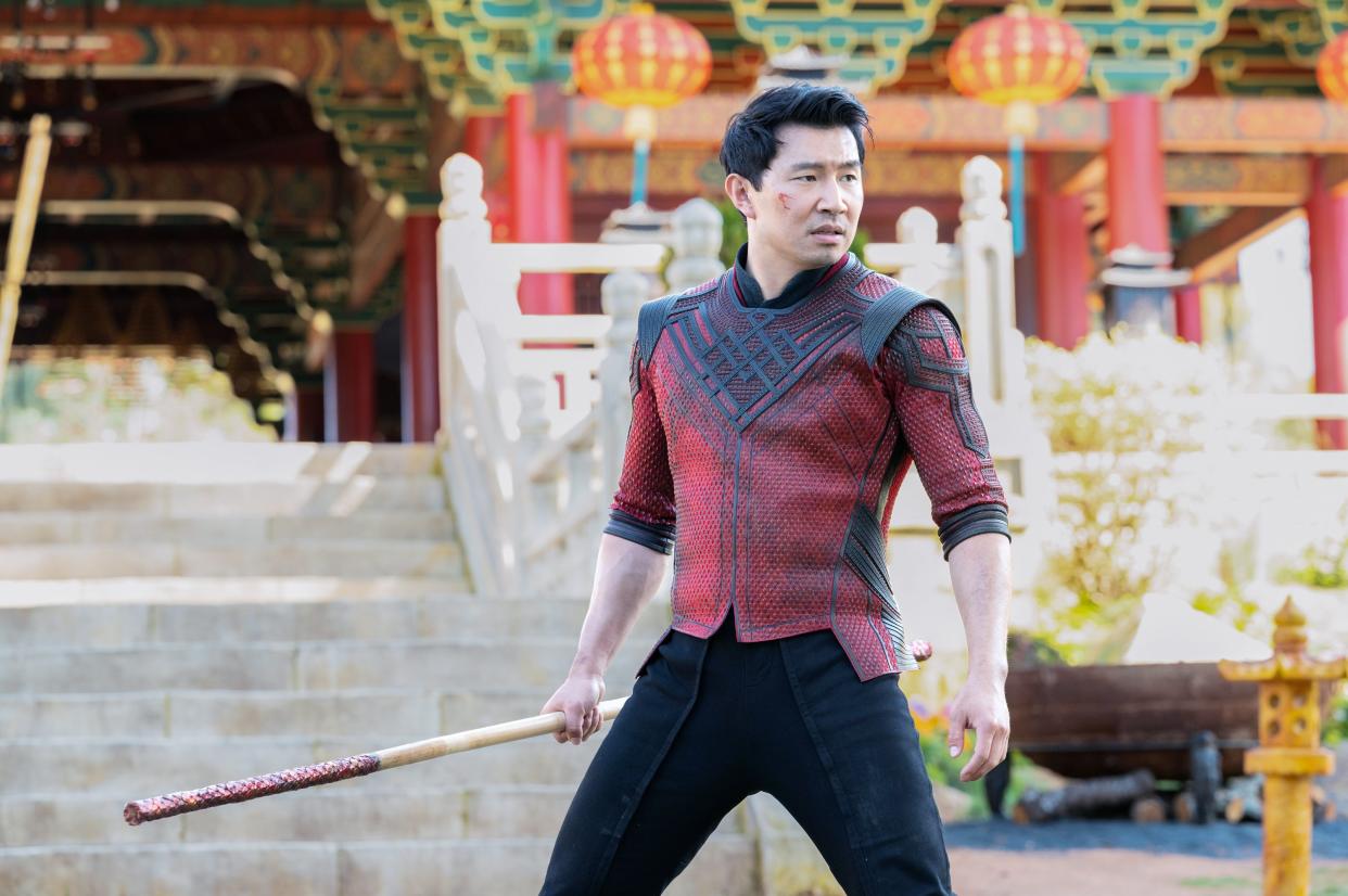 Simu Liu takes a fighting stance as the title character in 2021's 