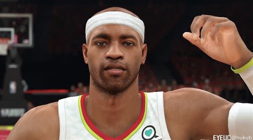 2020年最新的NBA遊戲畫面，Carter做得維妙維肖。（圖／翻攝自推特）