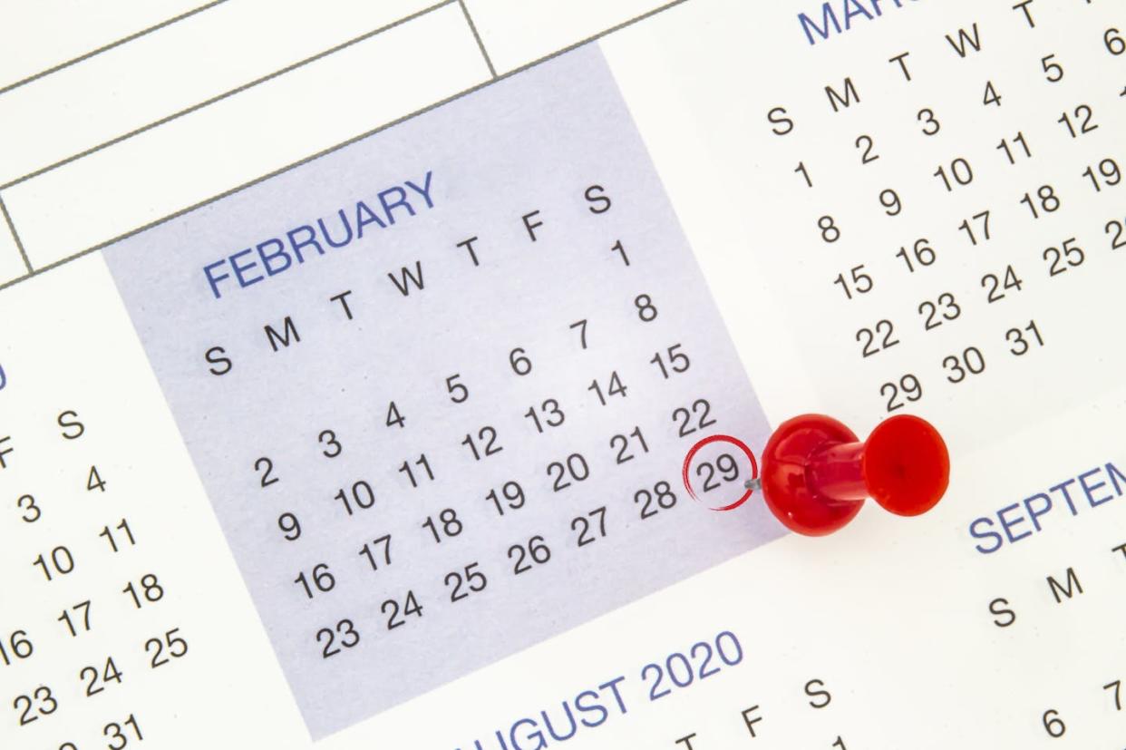 Leap Day is coming. <a href="https://www.gettyimages.com/detail/photo/calendar-on-february-29-on-a-leap-year-leap-day-royalty-free-image/1196849410" rel="nofollow noopener" target="_blank" data-ylk="slk:Marvin Samuel Tolentino Pineda/iStock, via Getty images;elm:context_link;itc:0;sec:content-canvas" class="link ">Marvin Samuel Tolentino Pineda/iStock, via Getty images</a>