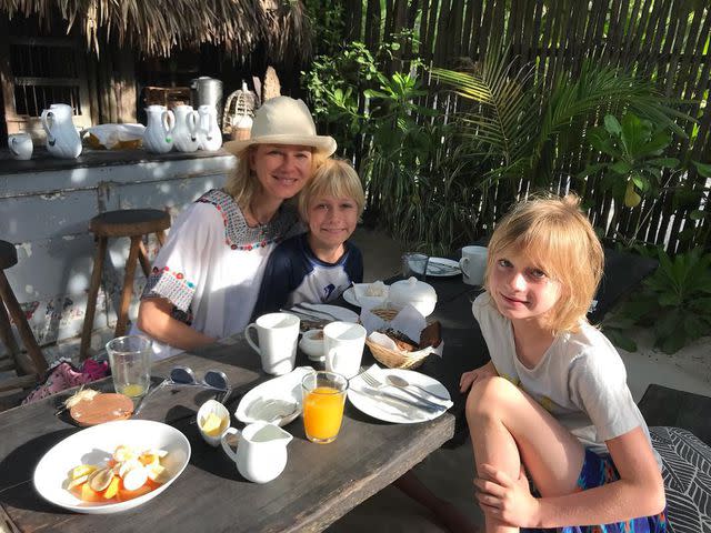 <p>Naomi Watts Instagram</p> Naomi Watts vacationing with her kids Sasha and Kai.