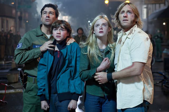 <p>Francois Duhamel/Paramount Pictures/courtesy Everett Collection</p> Kyle Chandler, Joel Courtney, Elle Fanning, and Ron Eldard in 'Super 8'