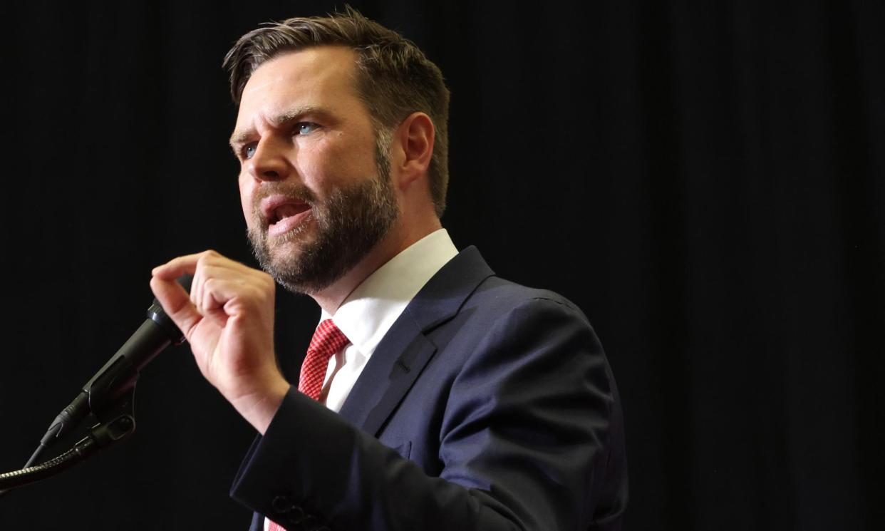 <span>JD Vance speaks at a campaign rally on 22 July 2024 in Radford, Virginia.</span><span>Photograph: Alex Wong/Getty Images</span>