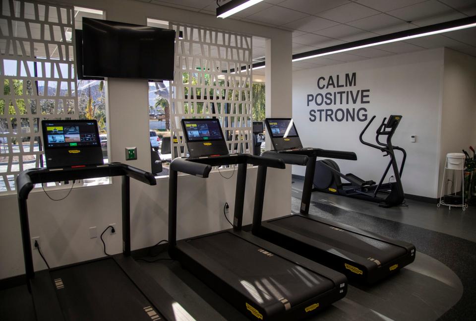 Treadmills and other exercise equipment are seen available to patients at the Renker Wellness Center on the Eisenhower Health campus in Rancho Mirage, Calif., Thursday, Feb. 23, 2023. 