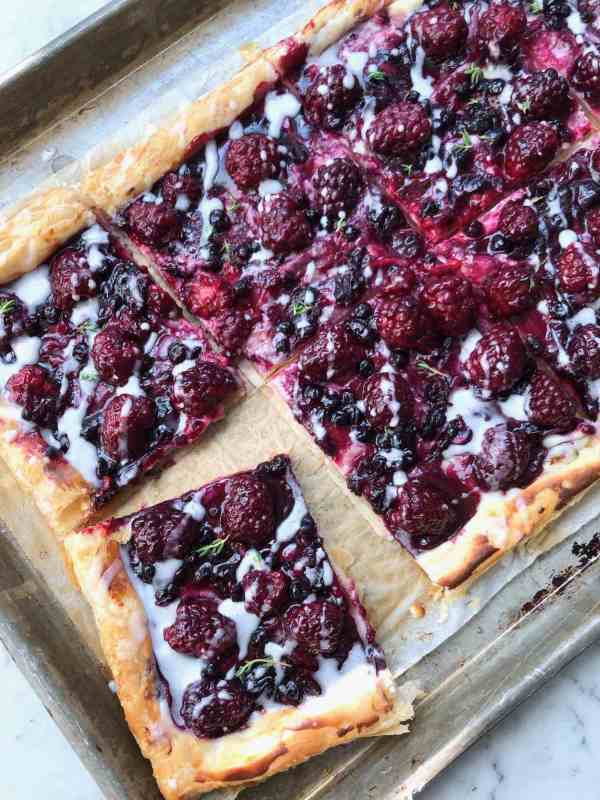 <p>Quiche My Grits</p><p>Blackberry Cheese Danish is filled with lemon-thyme cream cheese and topped with luscious blackberries on a buttery puff pastry crust. It's finished with a delightful sugar glaze.</p><p><strong>Get the recipe: <a href="https://quichemygrits.com/blackberry-cheese-danish/" rel="nofollow noopener" target="_blank" data-ylk="slk:Blackberry Cheese Danish;elm:context_link;itc:0;sec:content-canvas" class="link ">Blackberry Cheese Danish</a></strong></p>