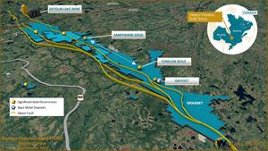 Wallbridge’s Detour-Fenelon Gold Trend land package