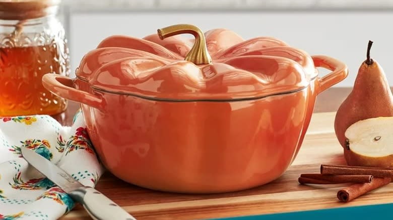 orange pumpkin-shaped pot