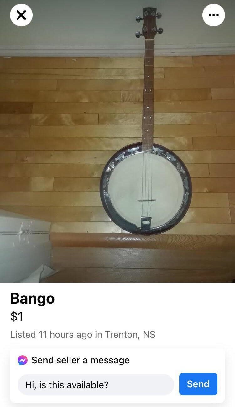 Banjo for sale listed as bango