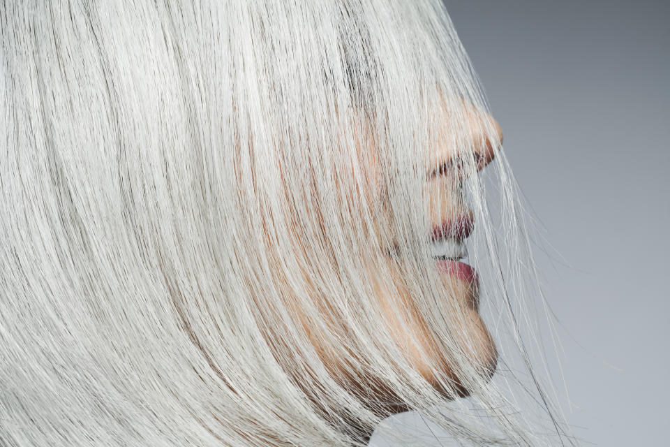 close up of grey hair