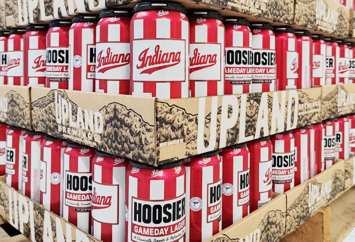 Upland Brewing Company's Hoosier Gameday Lager is the first-ever branded beer for Indiana University Athletics and will be sold beginning Sunday, Aug. 13.