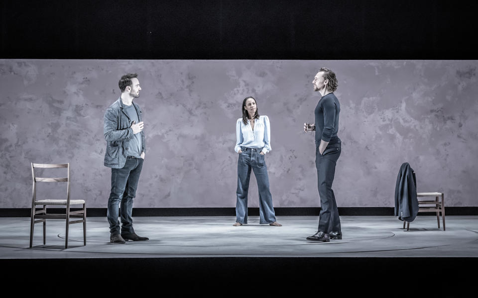 Charlie Cox, Zawe Ashton, Tom Hiddleston, ‘Betrayal’ - Credit: Marc Brenner