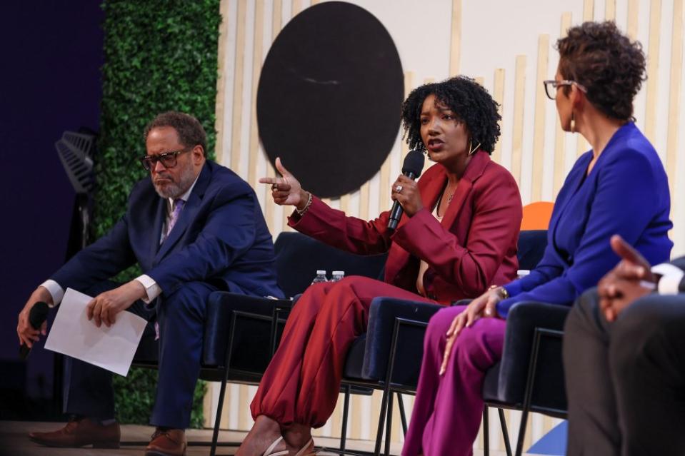 Ayana Parsons speaks during the "Discussion of Race and Racial Equity" panel during the National Town Hall on September 21, 2023, in Washington, D.C. <span class="copyright">Jemal Countess—Getty Images for Congressional Black Caucus Foundation</span>