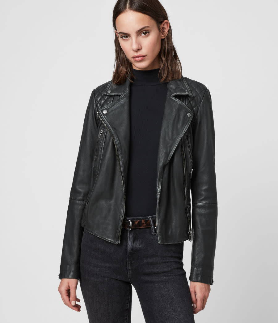 AllSaints Cargo Leather Biker Jacket