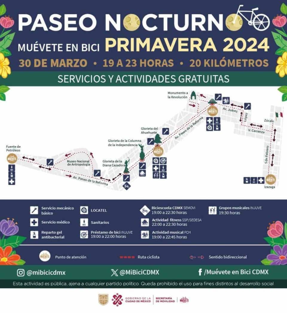 ruta paseo nocturno primavera 2024