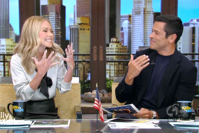 <p>ABC</p> Kelly Ripa and Mark Consuelos on 'Live'