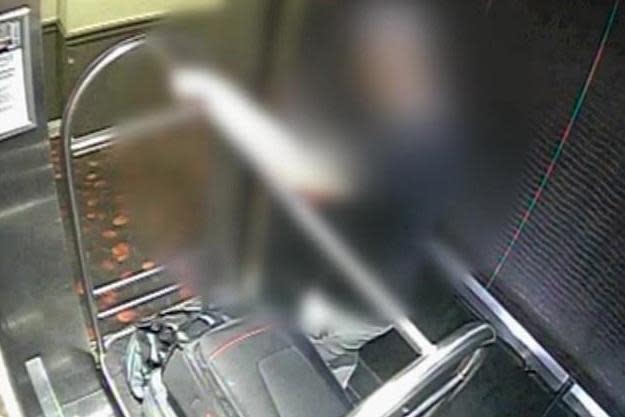 CCTV stills shows Grace Millane’s alleged killer with the suitcase in a lift at the hotel