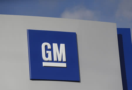 FILE PHOTO: The GM logo is seen at the General Motors Warren Transmission Operations Plant in Warren, Michigan October 26, 2015. REUTERS/Rebecca Cook/File Photo