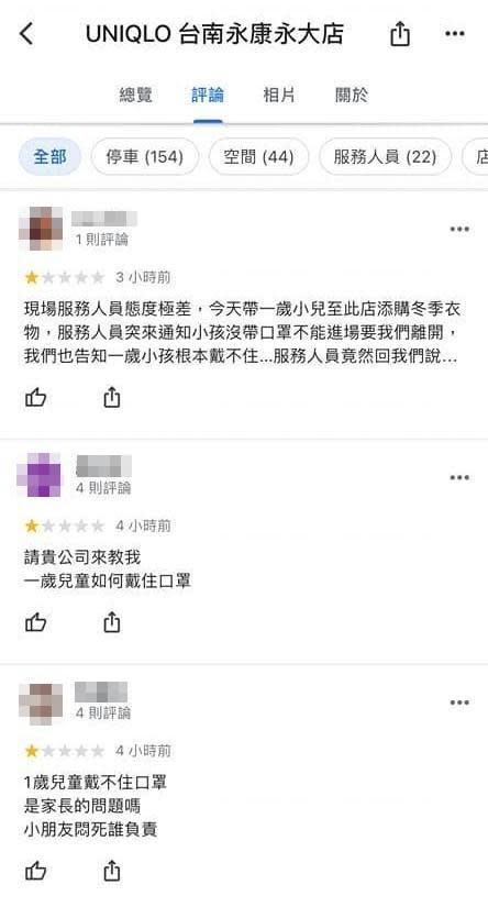 疑似親友團刷一排1星負評。（翻攝自Google評論）