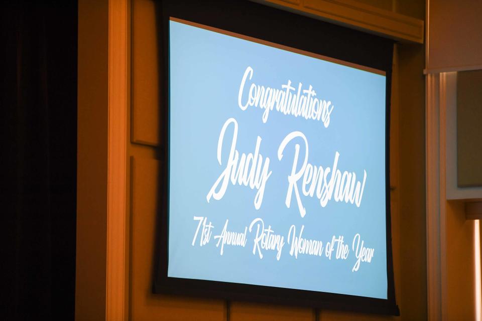 Judy Renshaw is selected as the 2023 Woman of the Year by the Jackson Rotary Club on Wednesday, Feb. 21, 2024.