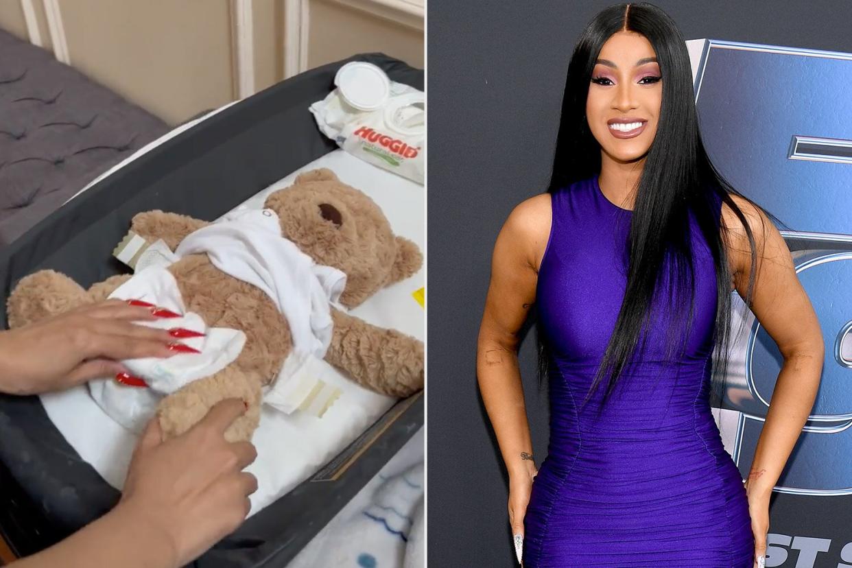 cardi b shows fans how she changes diapers with long nails