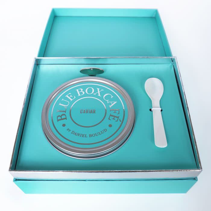 <p><a href="https://www.solexcatsmo.com/daniel-boulud-blue-box-caviar" rel="nofollow noopener" target="_blank" data-ylk="slk:Shop Now;elm:context_link;itc:0;sec:content-canvas" class="link ">Shop Now</a></p><p>Daniel Boulud Blue Box Caviar</p><p>solexcatsmo.com</p><p>$595.00</p>