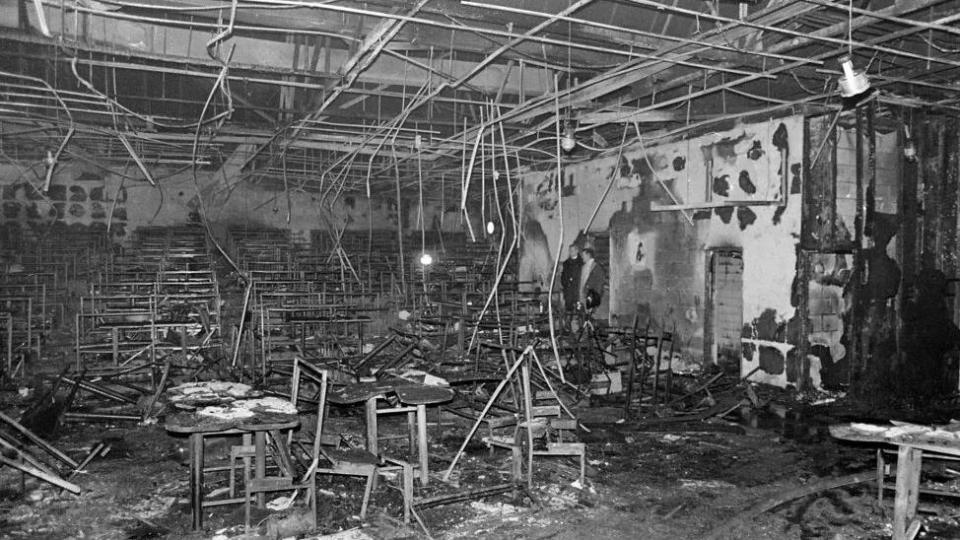 The aftermath of the fire at the Stardust nightclub in Dublin
