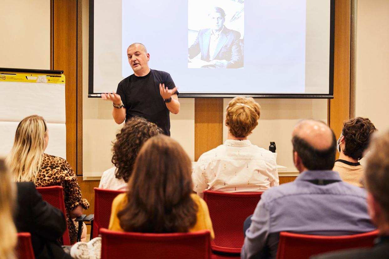 Bartek Stawski, a senior associate at the EY Academy of Business in Warsaw, Poland, teaches a session at the Global Leaders Program’s Innovation Exchange Residence recently at the Society of the Four Arts.