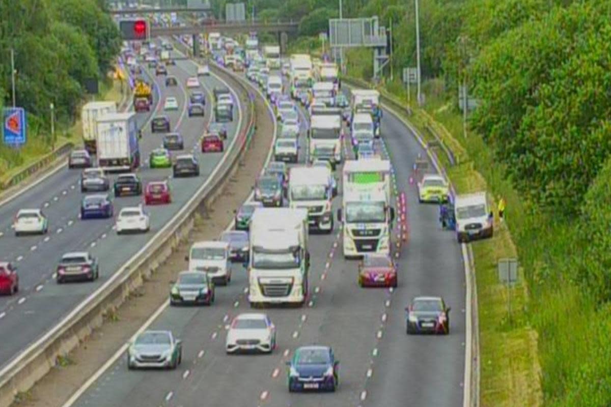 Traffic is building on the M62 due to a broken down vehicle <i>(Image: National Highways)</i>