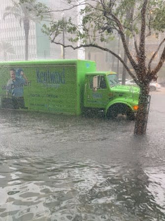 A flooded area is seen in New Orleans