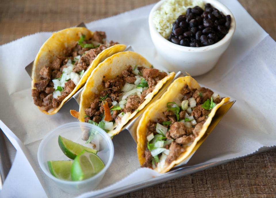 Steak Tacos with cheese, lettuce, tomato, and salsa. 10th Avenue Burrito is a Belmar-based business that provides Mexican cuisine and a bar for its customers.  Belmar, NJTuesday, March 21, 2023