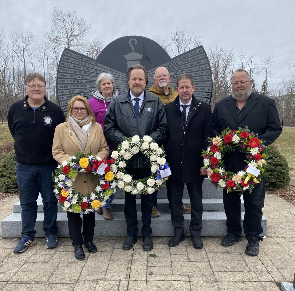 Labour leaders and Westray families gathered to recognize the 20th anniversary of the passing of the Westray Act, on March 31, 2004.