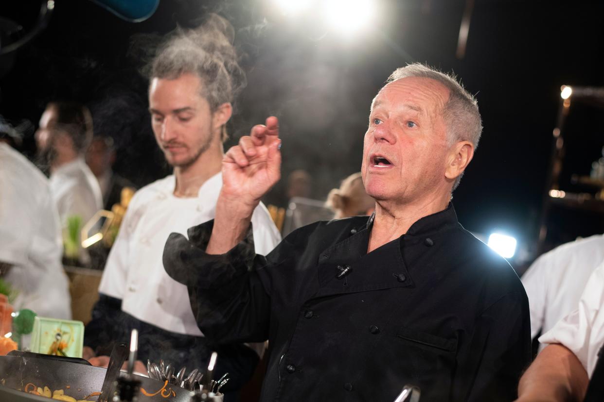 US-Austrian chef Wolfgang Puck speaks during the 92nd Annual Academy Awards Governors Ball press preview in Hollywood on January 31, 2020. (Photo by VALERIE MACON/AFP)