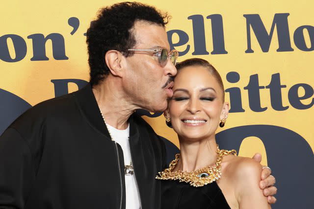 <p>Rodin Eckenroth/Getty</p> Lionel Richie with Nicole Richie in April 2024