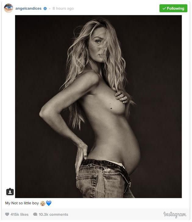 Candice Swanepoel Reveals The Sex Of Her Baby With Cheeky Topless Snap pic