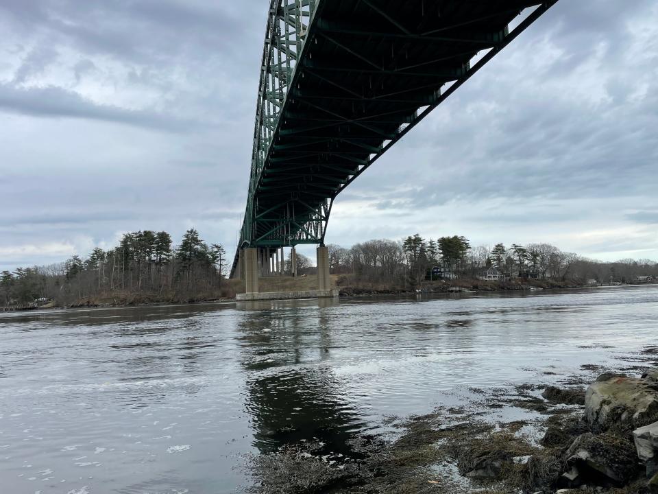 New Hampshire State Police and local police and fire and rescue personnel were investigating in the area of the high-level Piscataqua River Bridge on Interstate 95 between Portsmouth, New Hampshire and Kittery, Maine on Wednesday, April 10, 2024.