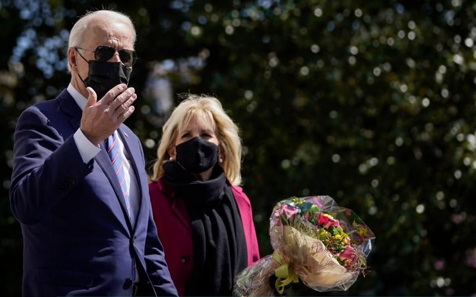 President Biden departs the White House with wife Jill for Easter weekend at Camp David - Getty