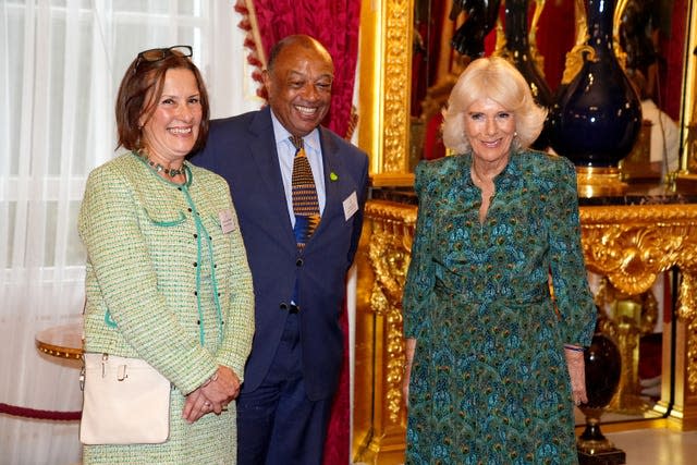 The Queen with guests at the Book Aid International reception