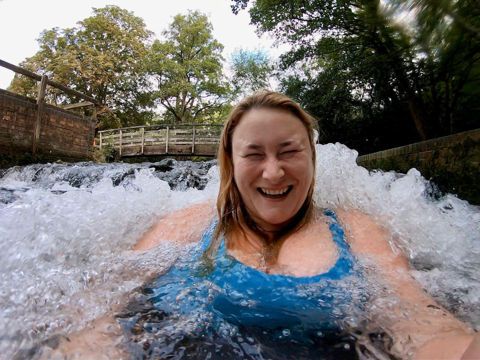 Rachel Whitfield took on a challenge to go wild swimming every day for a year. (SWNS)