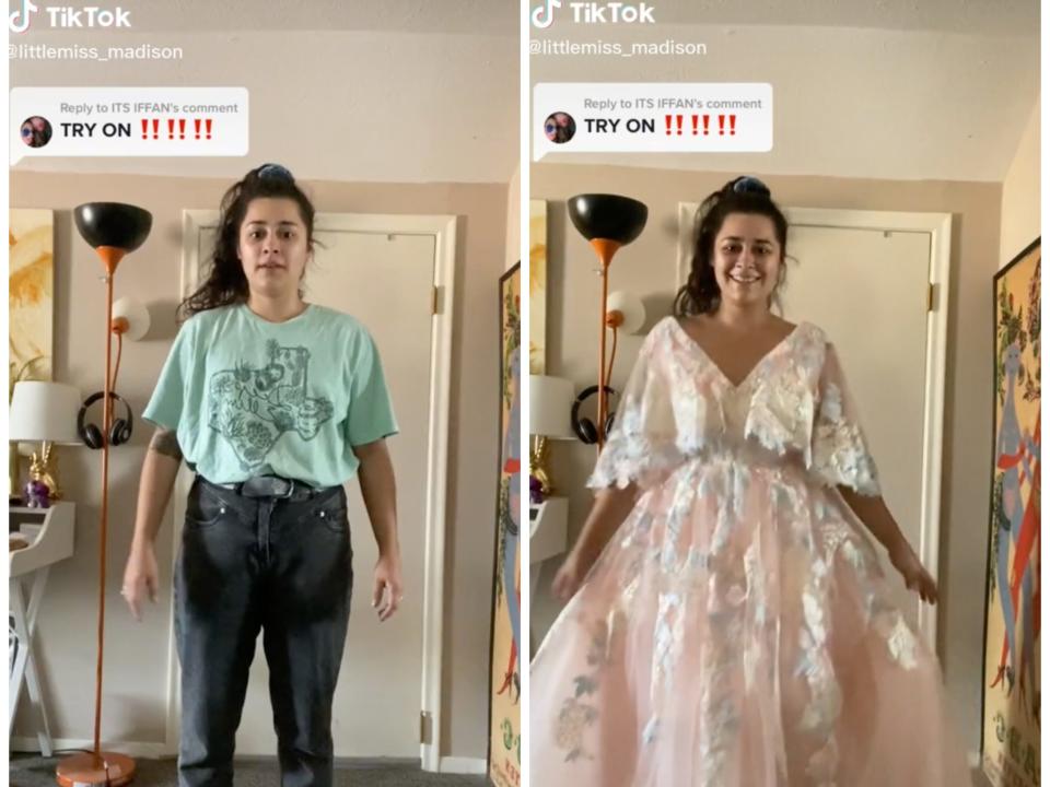 Madison Cervantes wedding dress reveal on TikTok