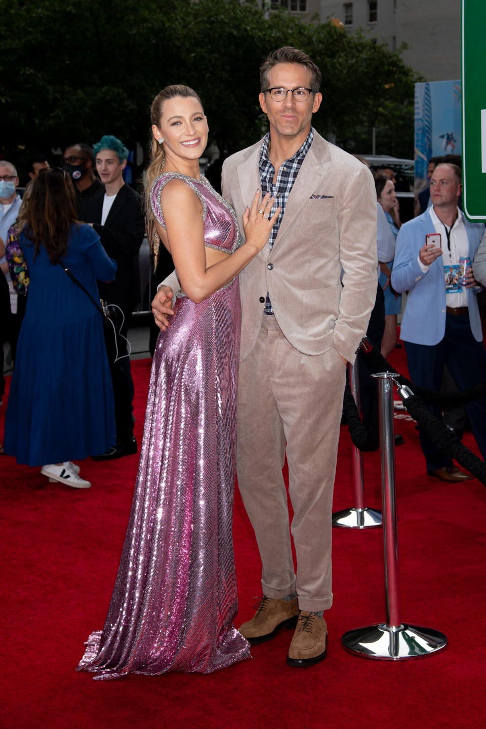 Blake Lively and Ryan Reynolds attend the “Free Guy” premiere at AMC Lincoln Square in New York City. - Credit: RCF / MEGA