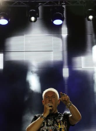 German techno band Scooter front man H.P. Baxxter performs at the ZBFest rock festival in Balaklava, Crimea, August 5, 2017. REUTERS/Pavel Rebrov