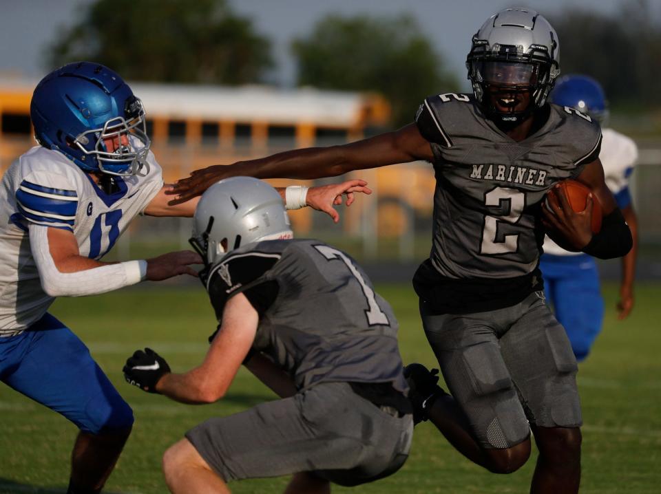 Gateway Charter visited Mariner High School in Cape Coral Wednesday, May 25, 2022 as they faced each other for a Spring football game. 