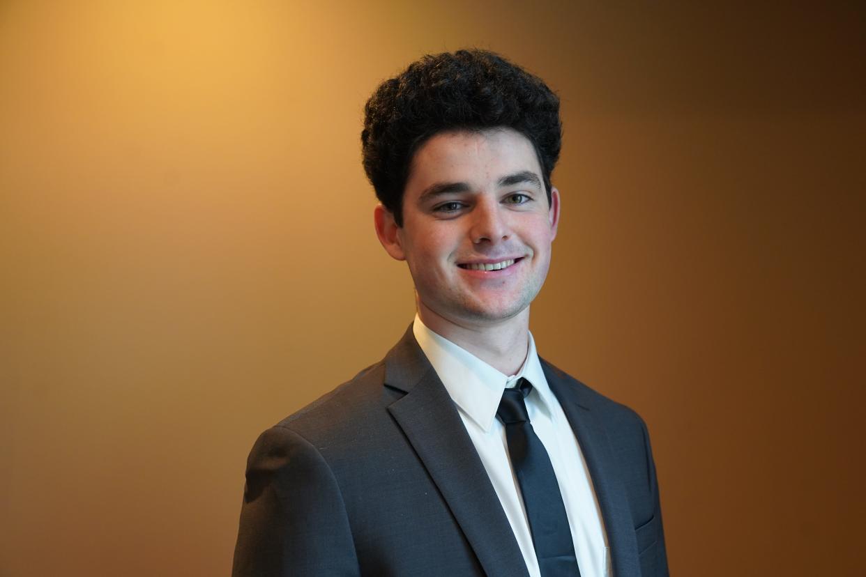 The headshot of South Bend Adams senior Ryan Brown, who is a recipient of the Chick Evans Scholarship for golf caddying.