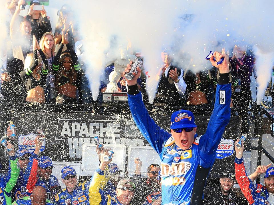 NASCAR driver Kyle Busch after winning the race