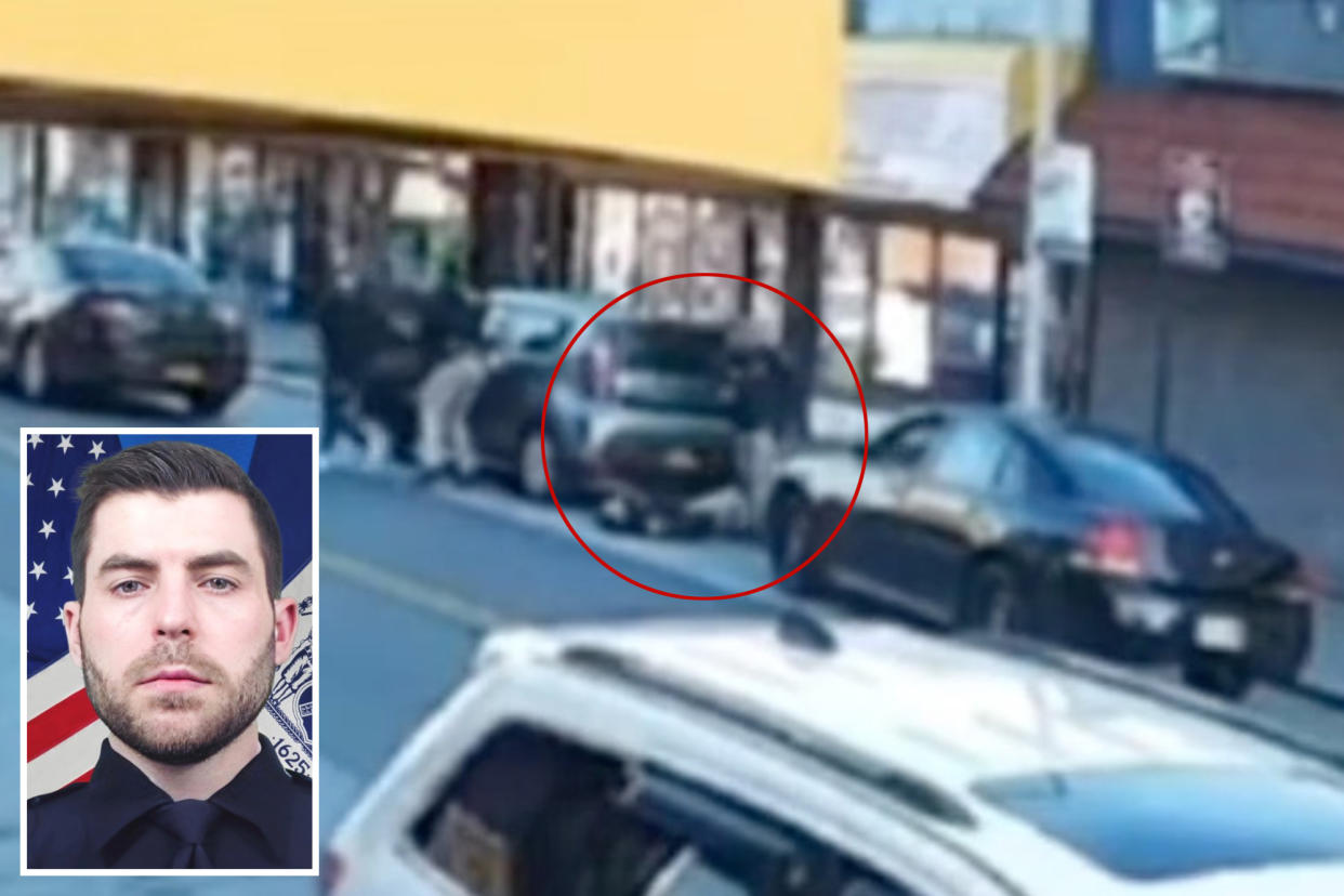 The scene where NYPD Officer Jonathan Diller was shot and killed.