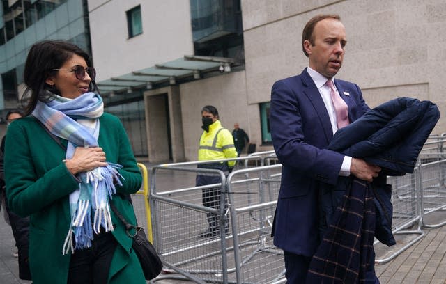 Former health secretary Matt Hancock with adviser Gina Coladangelo